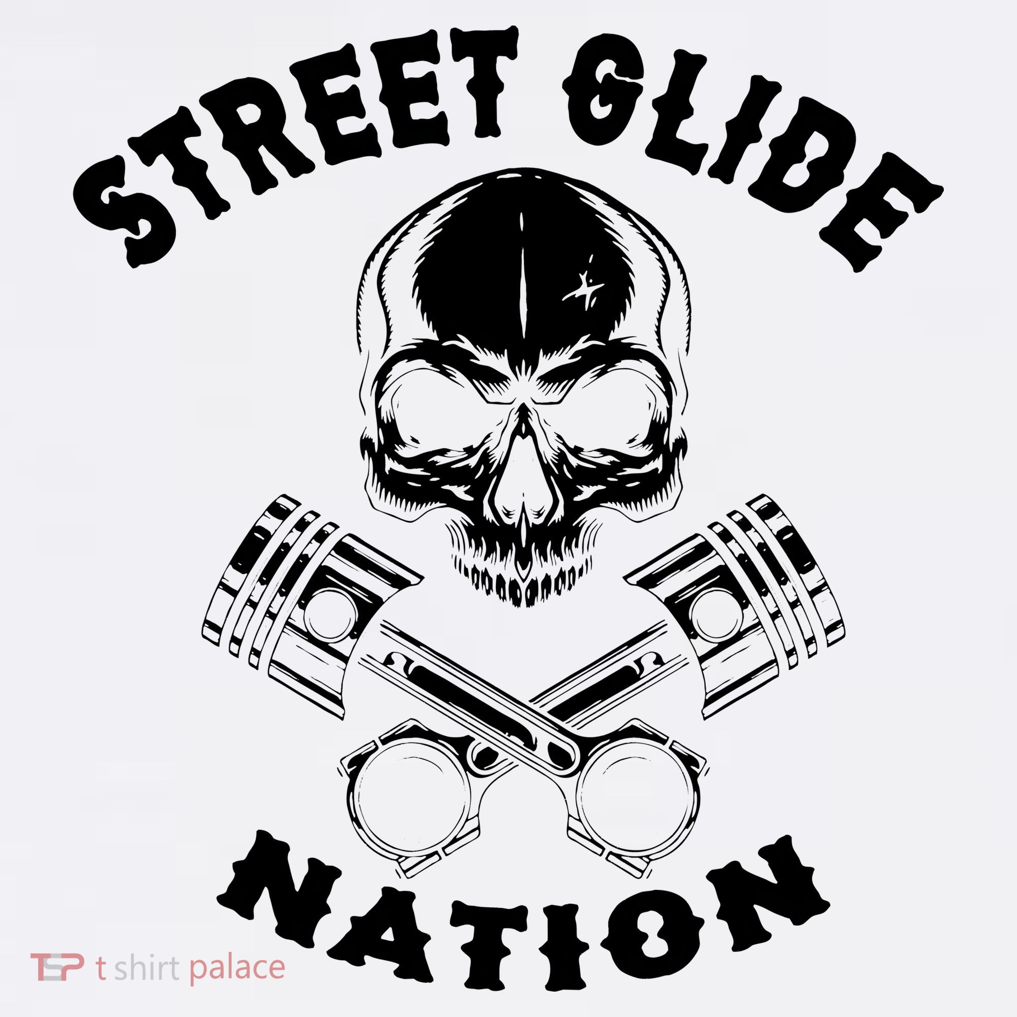 Street Glide Nation Skull And Pistons Biker  Garment-Dyed Sweatshirt