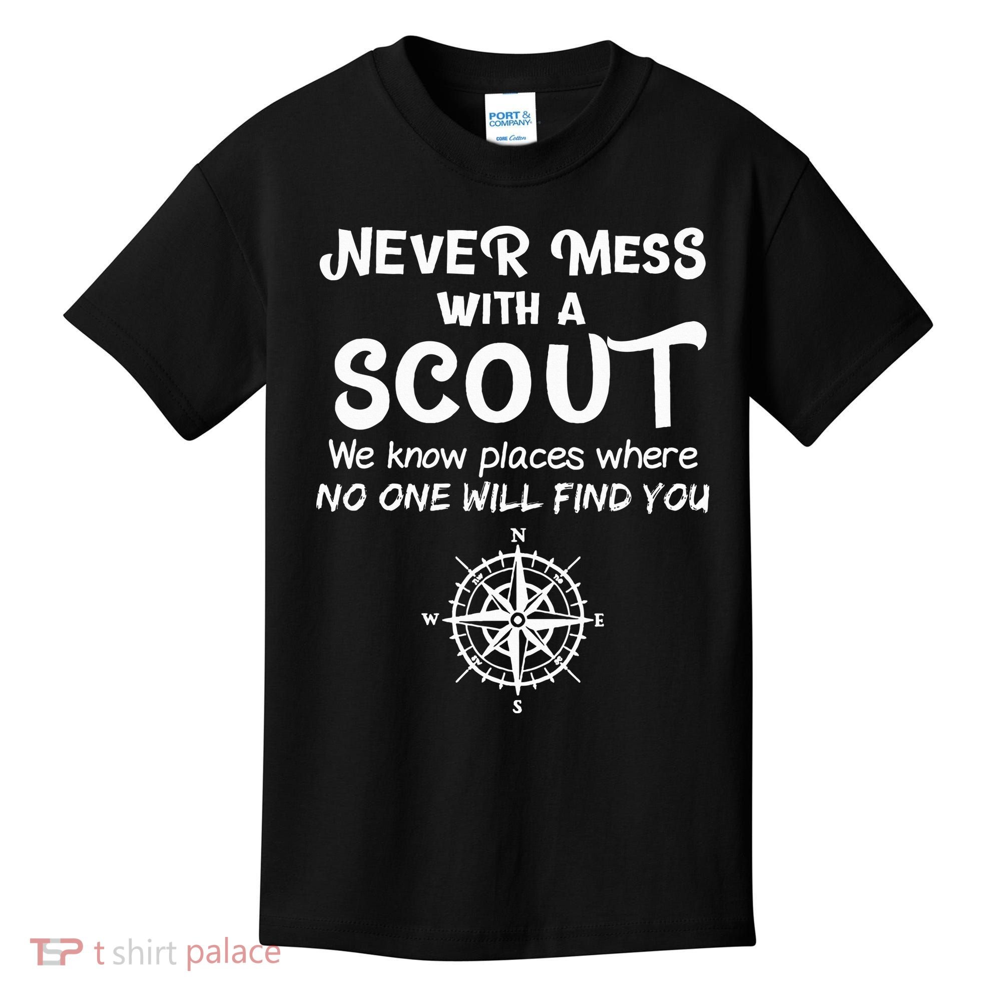 Scout Gift Never Mess With A Scout Kids T-Shirt