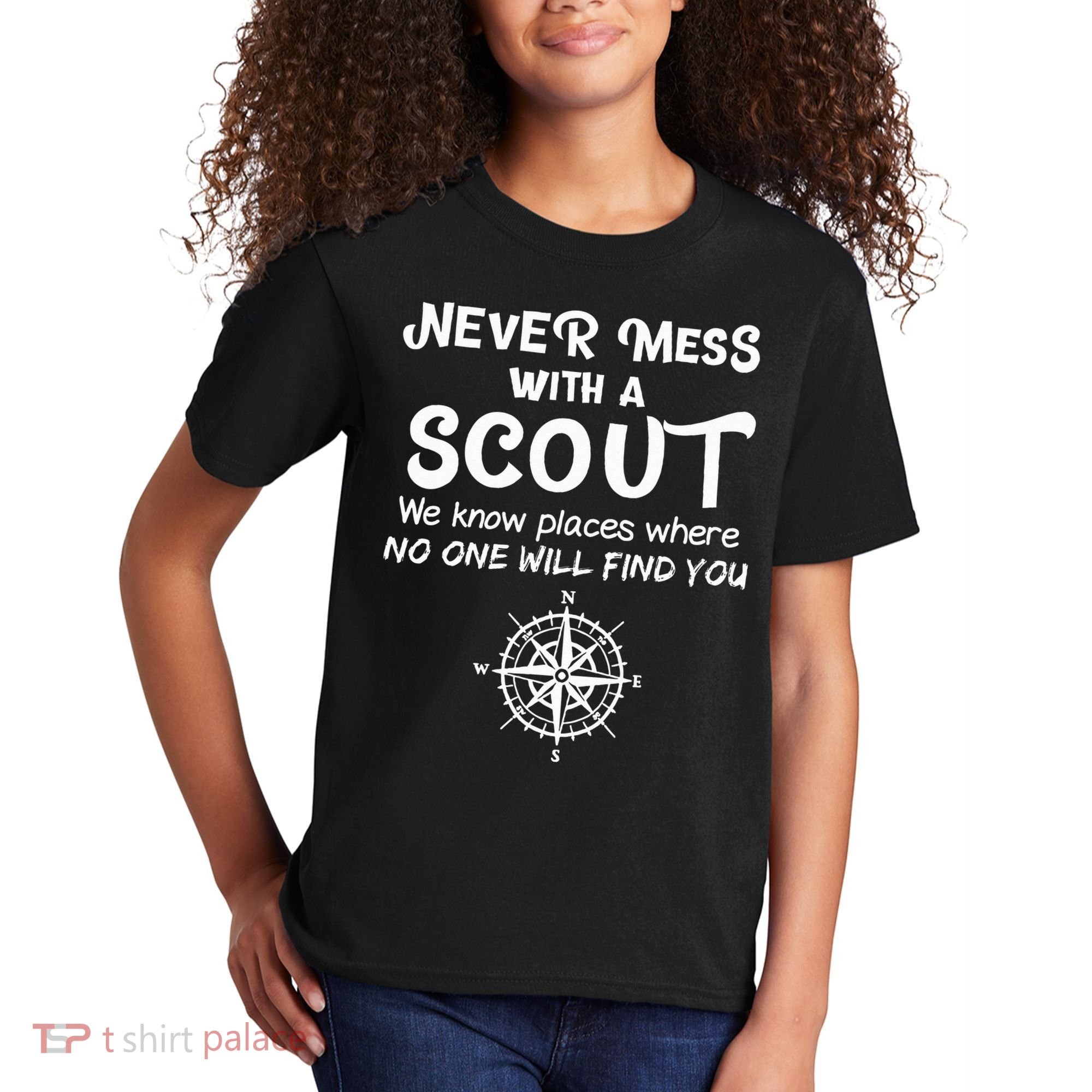 Scout Gift Never Mess With A Scout Kids T-Shirt