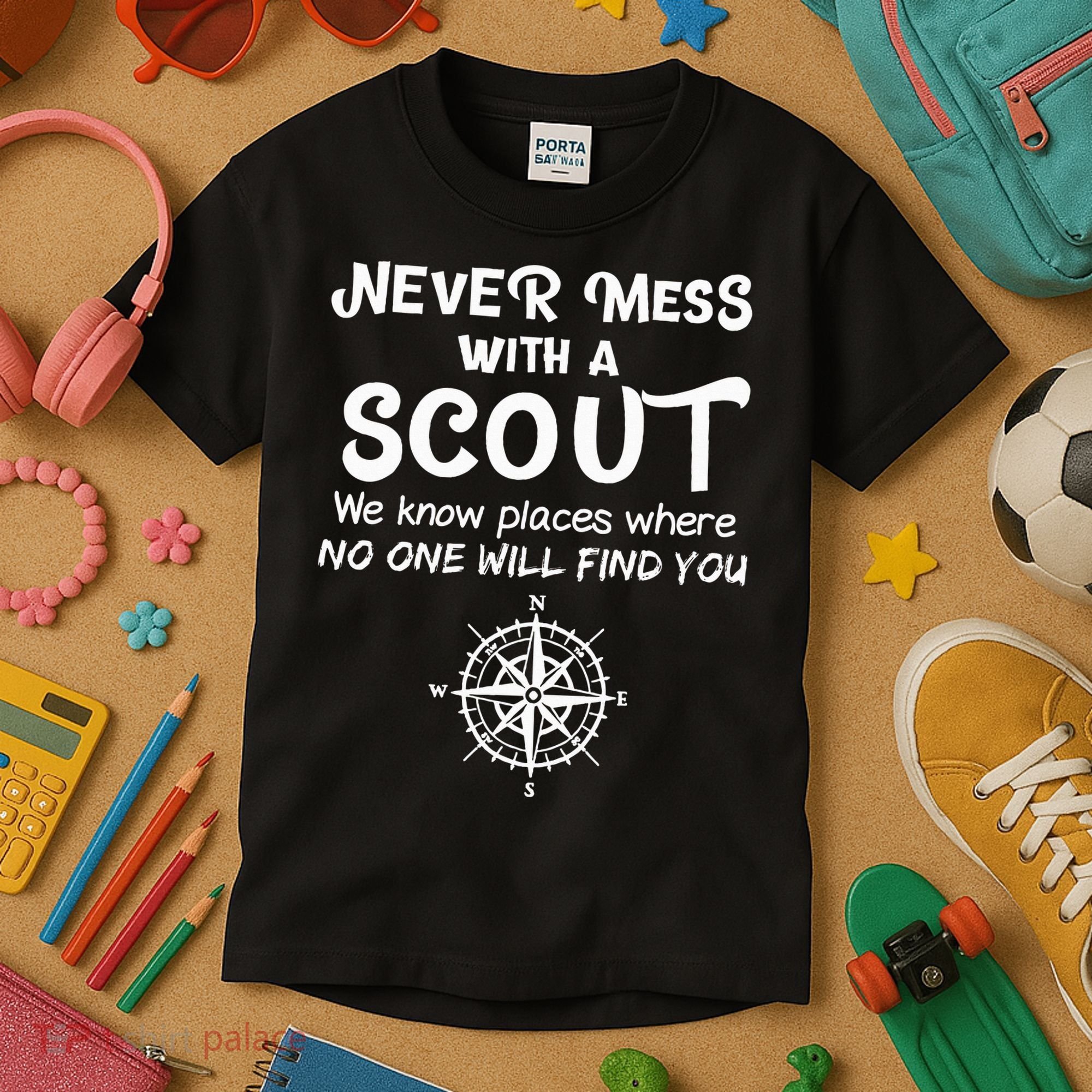 Scout Gift Never Mess With A Scout Kids T-Shirt