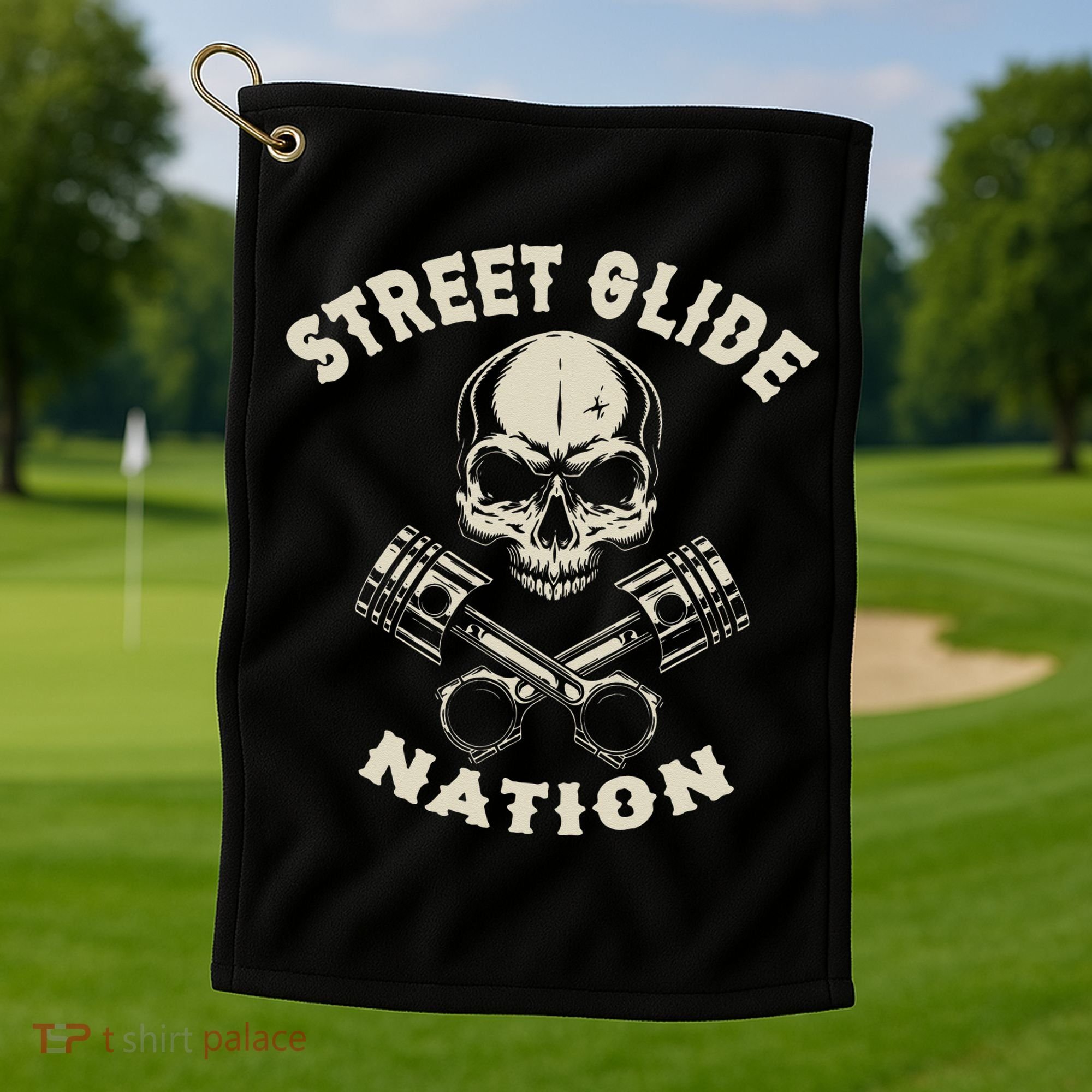Street Glide Nation Cool Biker Motorcycle Motocycles Golf Towel