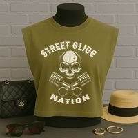 Street Glide Nation Cool Biker Motorcycle Motocycles Garment-Dyed Women's Muscle Tee thumb 3