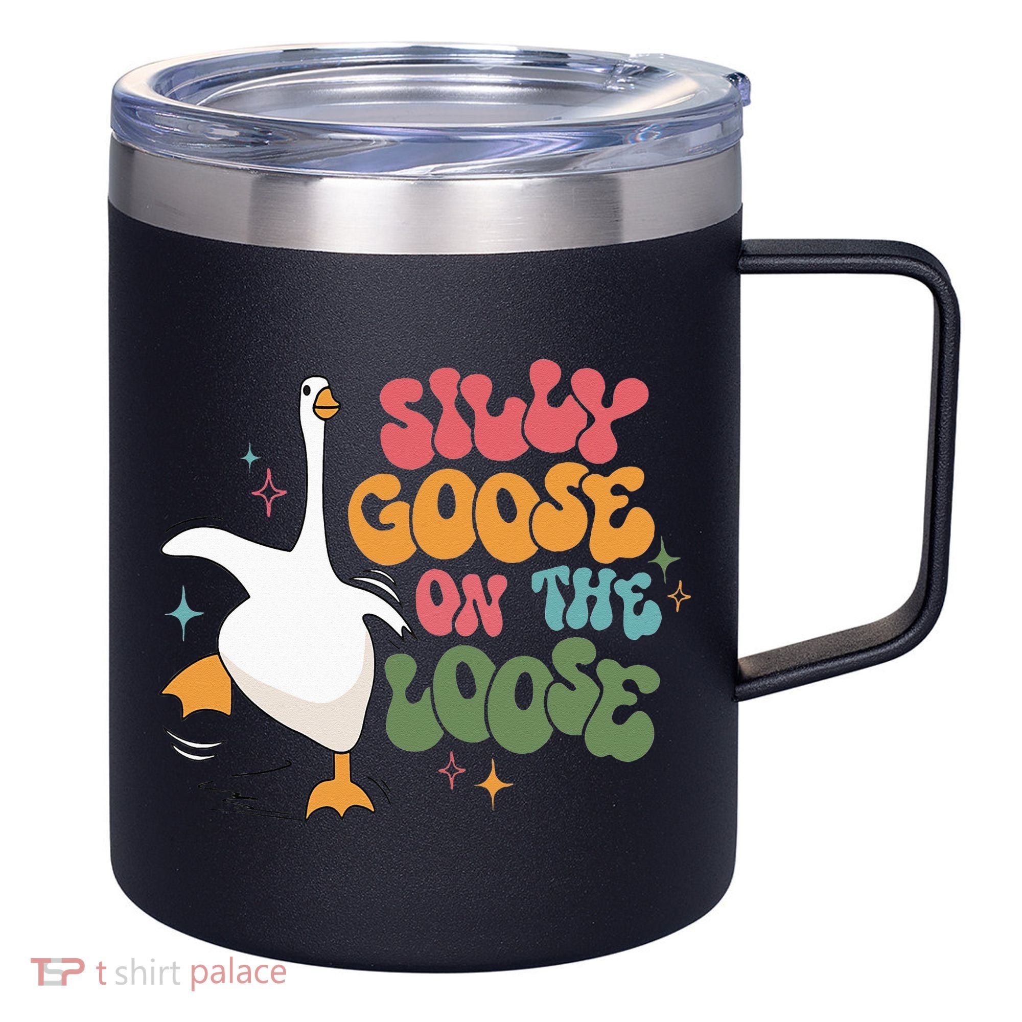 Silly Goose On The Loose retro groovy silly goose club 12oz Stainless Steel Coffee Mug