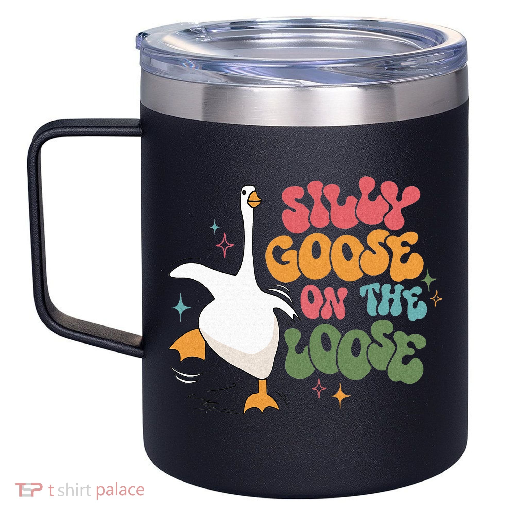 Silly Goose On The Loose retro groovy silly goose club 12oz Stainless Steel Coffee Mug