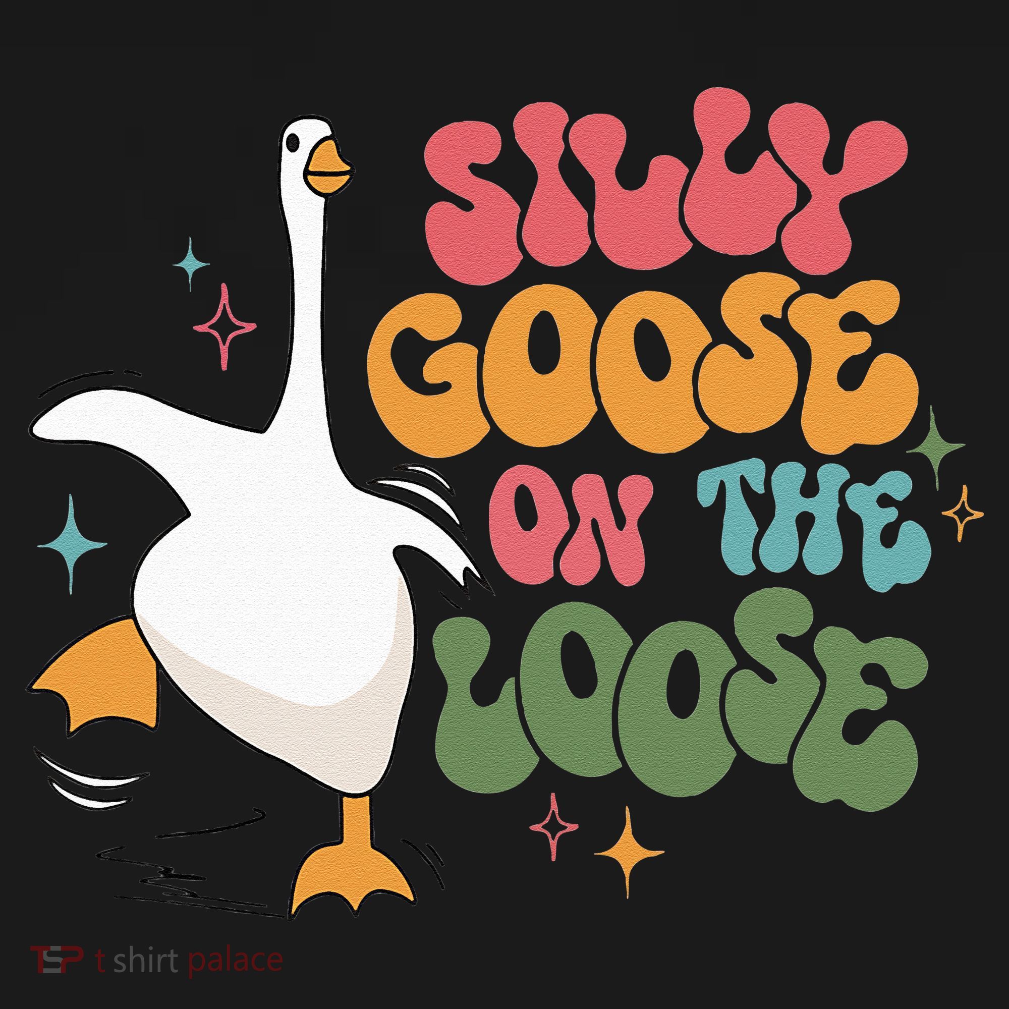 Silly Goose On The Loose retro groovy silly goose club Cropped Pullover Crew