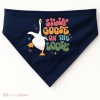 Silly Goose On The Loose retro groovy silly goose club USA-Made Doggie Bandana thumb 0