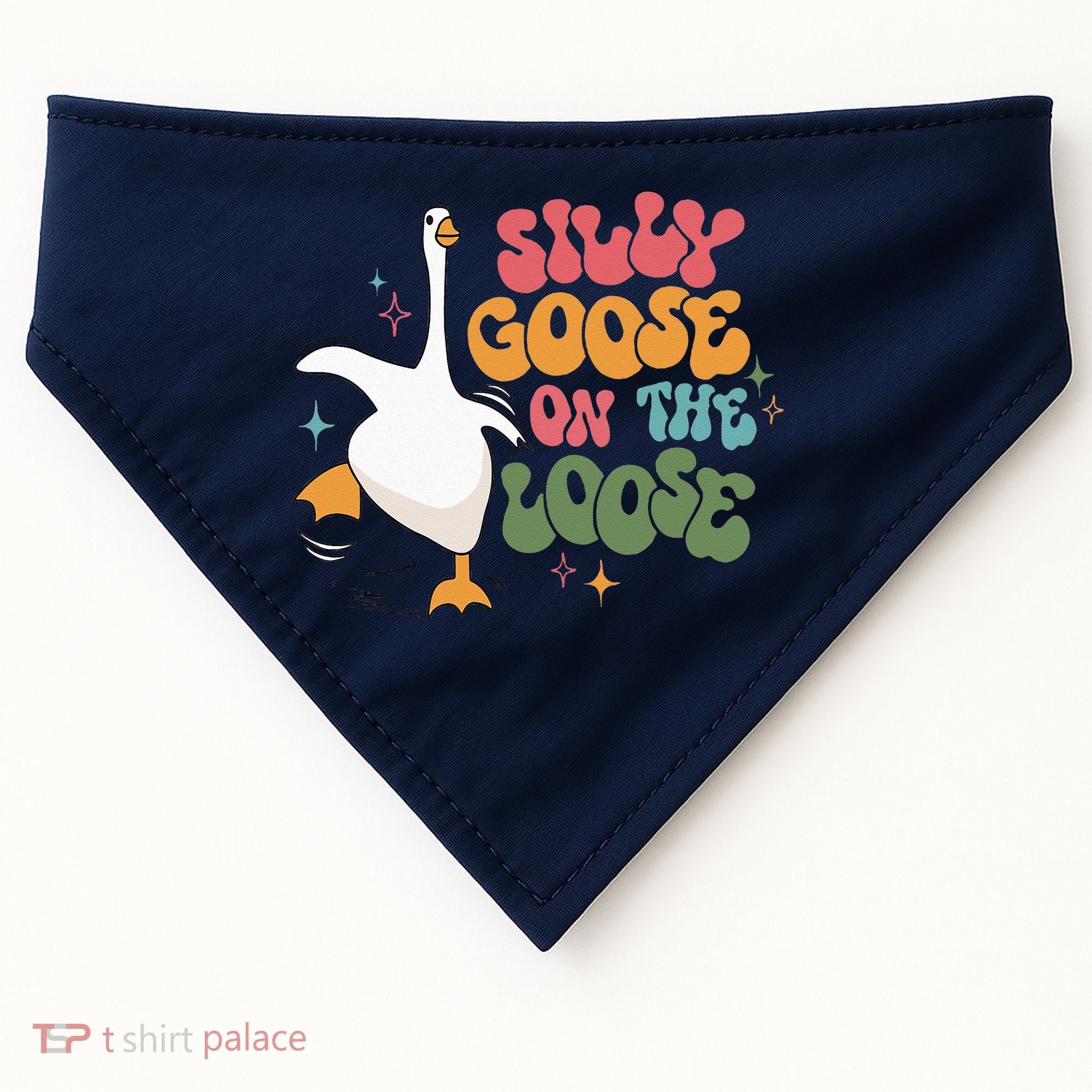 Silly Goose On The Loose retro groovy silly goose club USA-Made Doggie Bandana