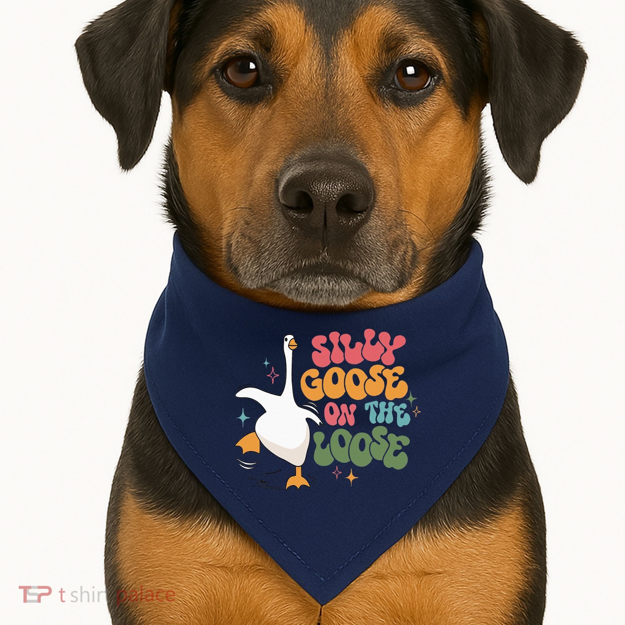 Silly Goose On The Loose retro groovy silly goose club USA-Made Doggie Bandana