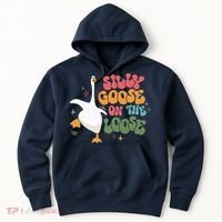 Silly Goose On The Loose retro groovy silly goose club Hoodie thumb 0