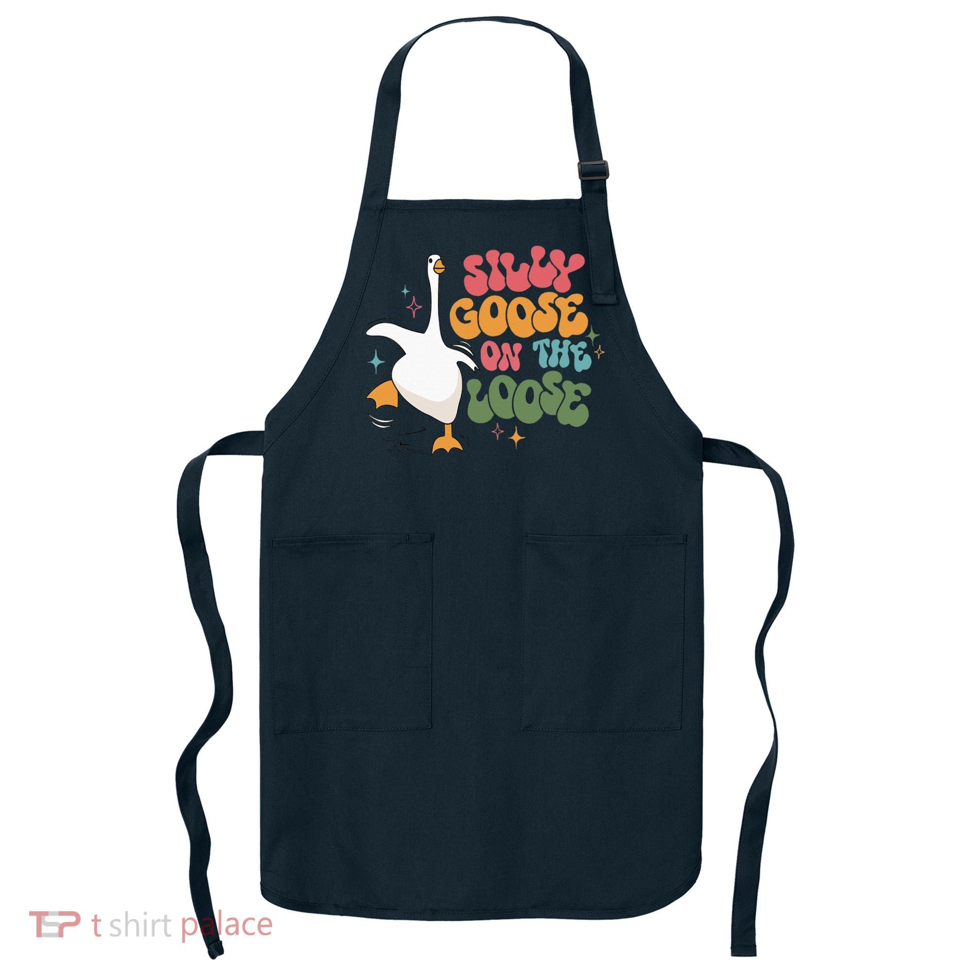 Silly Goose On The Loose retro groovy silly goose club Apron