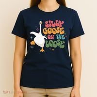 Silly Goose On The Loose retro groovy silly goose club T-Shirt thumb 4