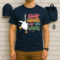Silly Goose On The Loose retro groovy silly goose club T-Shirt thumb 6