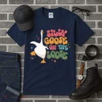Silly Goose On The Loose retro groovy silly goose club Tall T-Shirt thumb 3