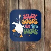 Silly Goose On The Loose retro groovy silly goose club Coaster thumb 0