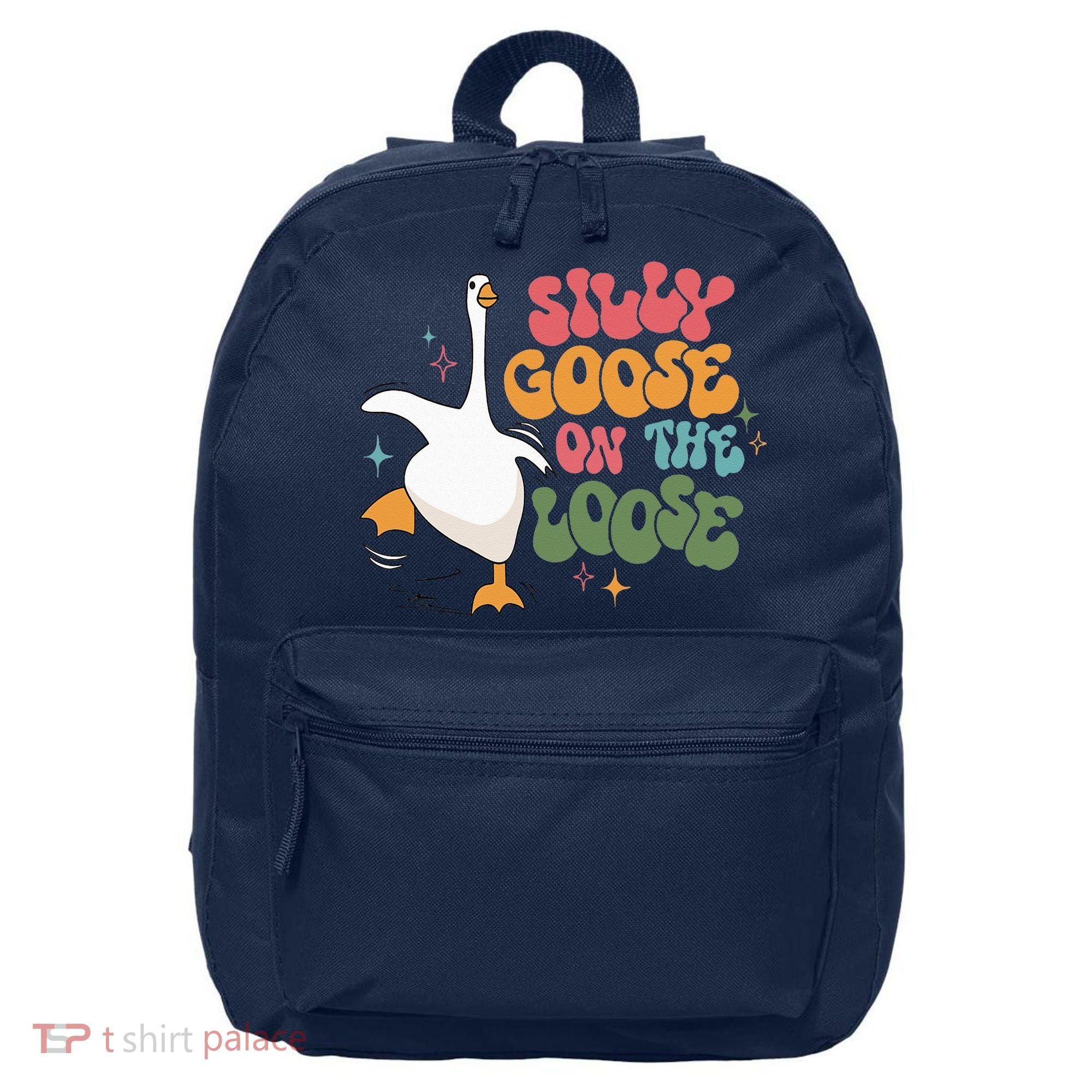 Silly Goose On The Loose retro groovy silly goose club 16 in Basic Backpack