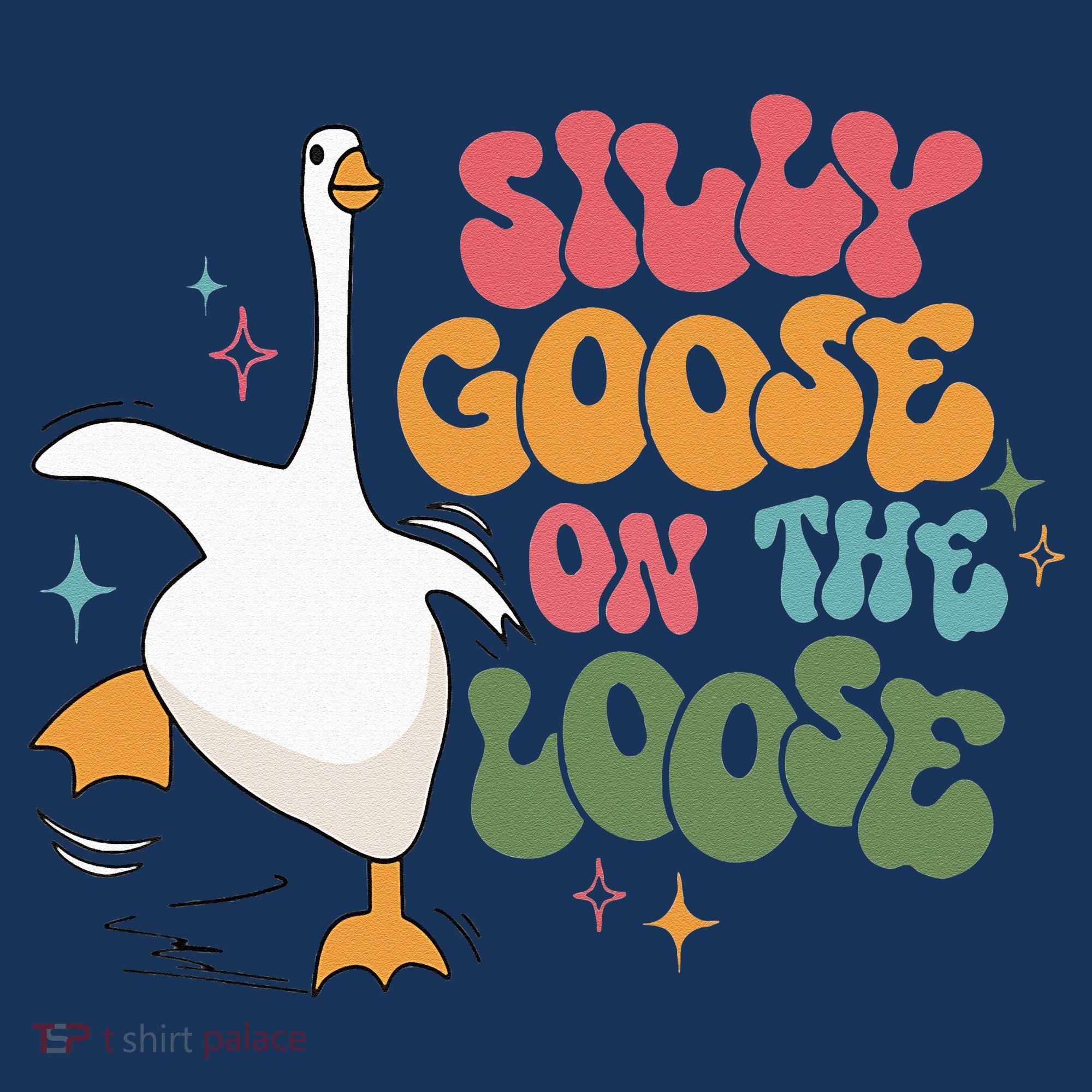Silly Goose On The Loose retro groovy silly goose club Women's Hoodie
