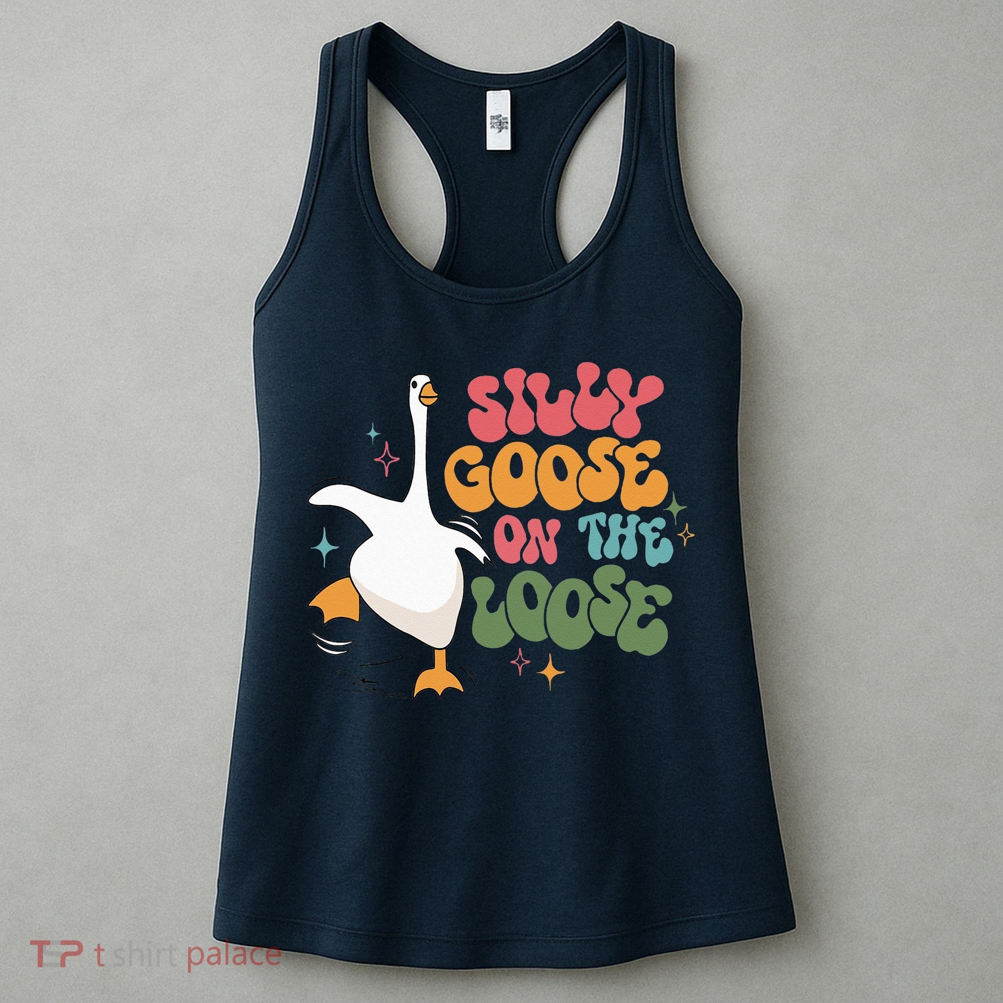 Silly Goose On The Loose retro groovy silly goose club Women's Tank Top