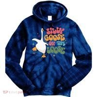 Silly Goose On The Loose retro groovy silly goose club Tie Dye Hoodie thumb 0