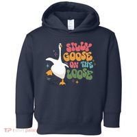 Silly Goose On The Loose retro groovy silly goose club Toddler Hoodie thumb 0