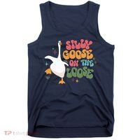 Silly Goose On The Loose retro groovy silly goose club Tank Top thumb 0