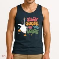 Silly Goose On The Loose retro groovy silly goose club Tank Top thumb 3