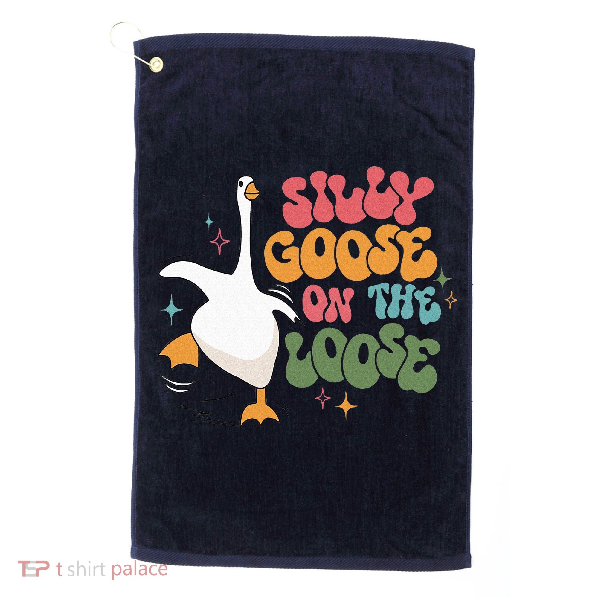 Silly Goose On The Loose retro groovy silly goose club Golf Towel