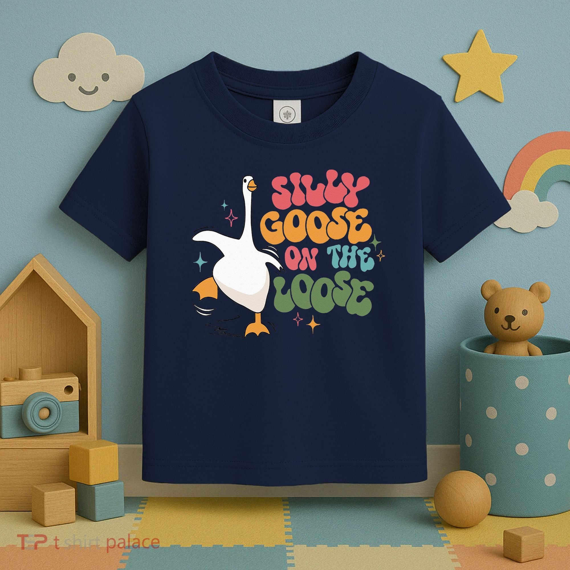Silly Goose On The Loose retro groovy silly goose club Toddler T-Shirt