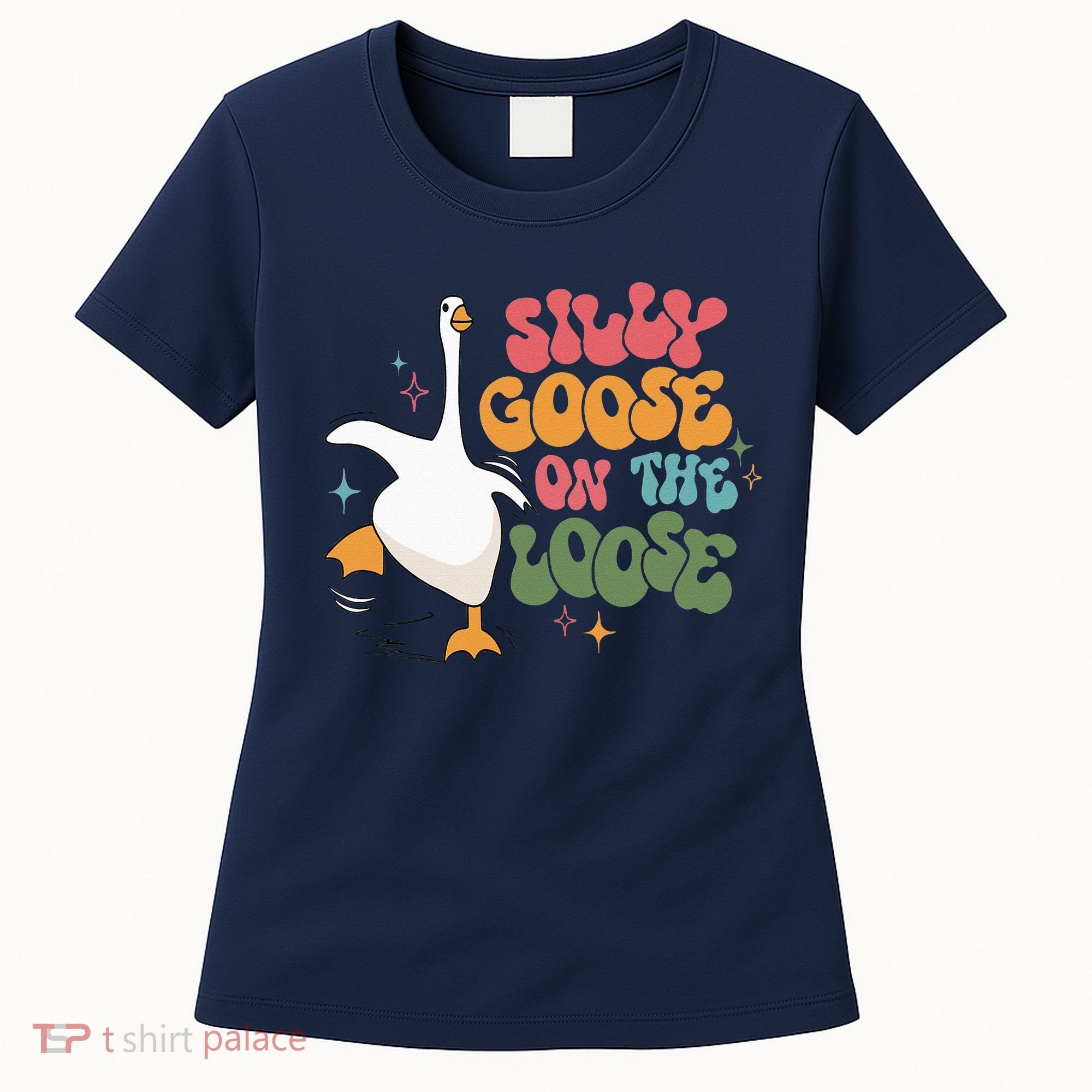 Silly Goose On The Loose retro groovy silly goose club Women's T-Shirt