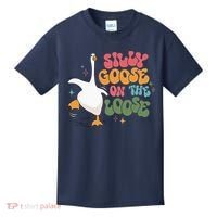 Silly Goose On The Loose retro groovy silly goose club Kids T-Shirt thumb 0