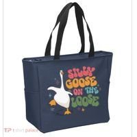 Silly Goose On The Loose retro groovy silly goose club Tote Bag thumb 2
