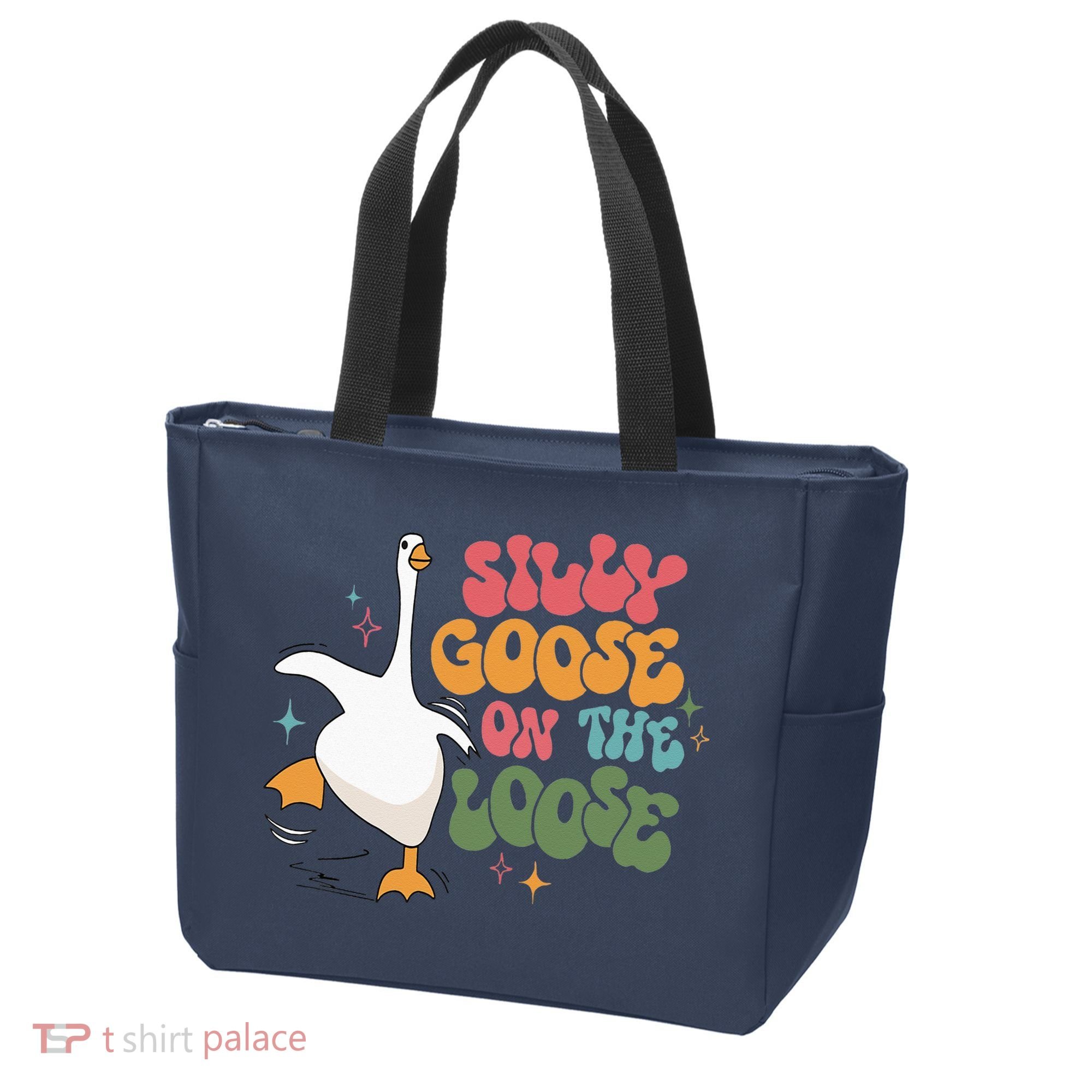 Silly Goose On The Loose retro groovy silly goose club Tote Bag