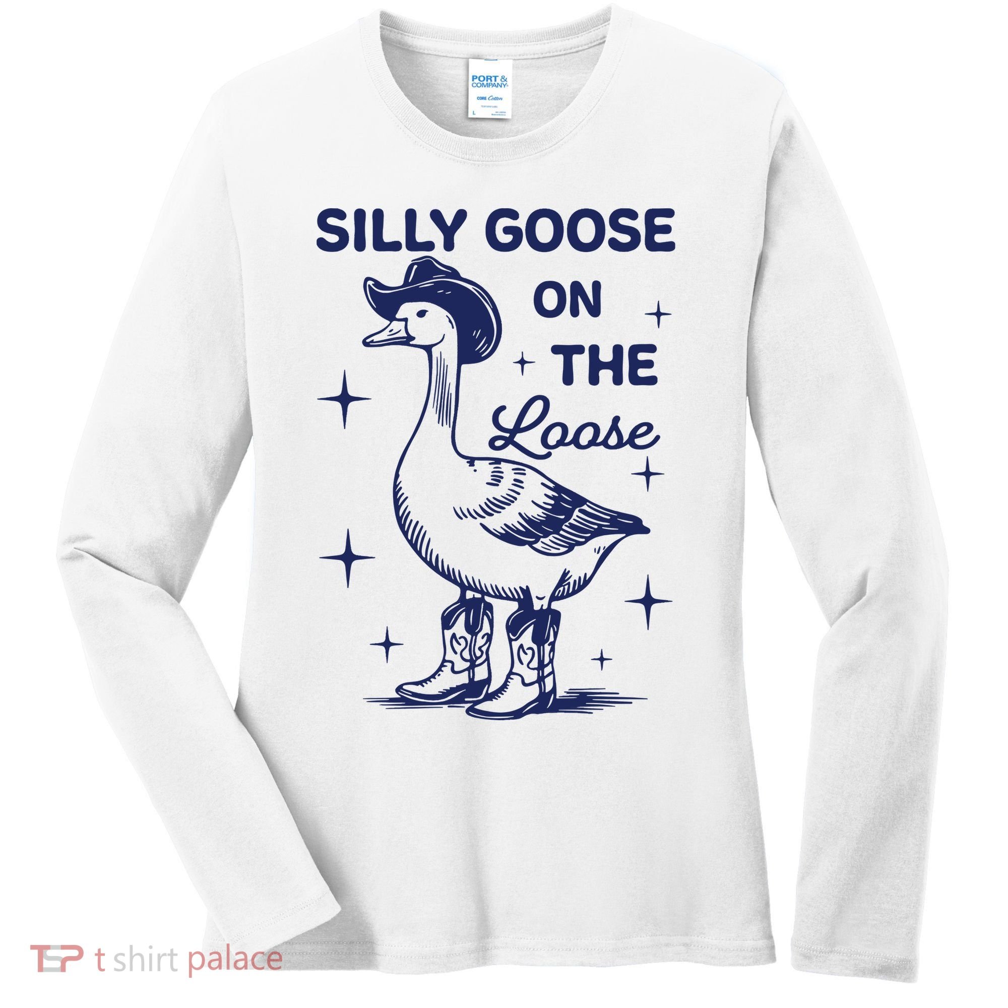 Silly Goose On The Loose Silly Goose Farm Women's Long Sleeve Shirt