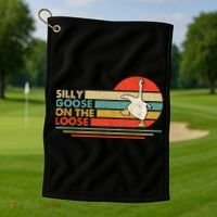 Silly Goose On The Loose Funny Silly Goose Honk University Golf Towel thumb 1
