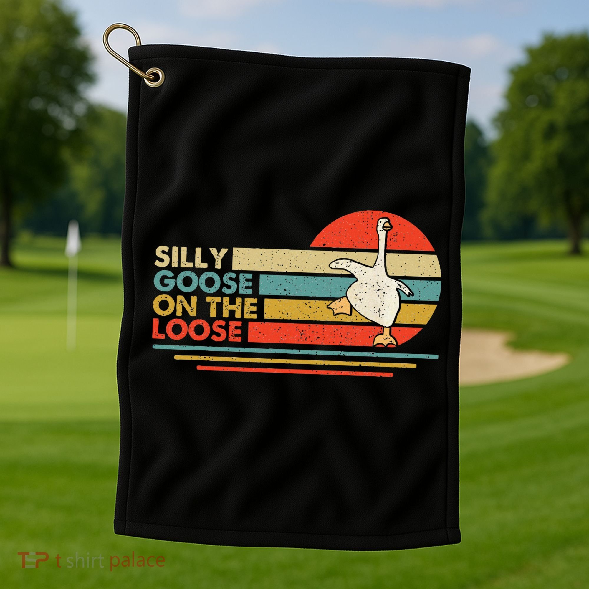 Silly Goose On The Loose Funny Silly Goose Honk University Golf Towel