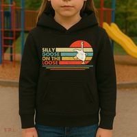 Silly Goose On The Loose Funny Silly Goose Honk University Kids Hoodie thumb 3