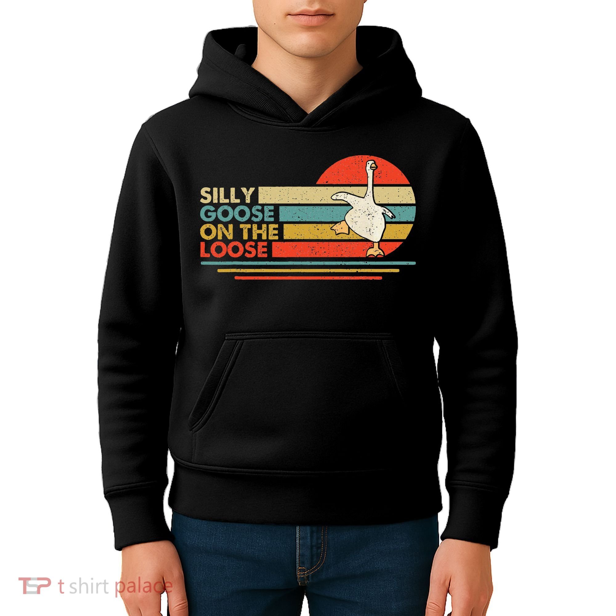 Silly Goose On The Loose Funny Silly Goose Honk University Kids Hoodie
