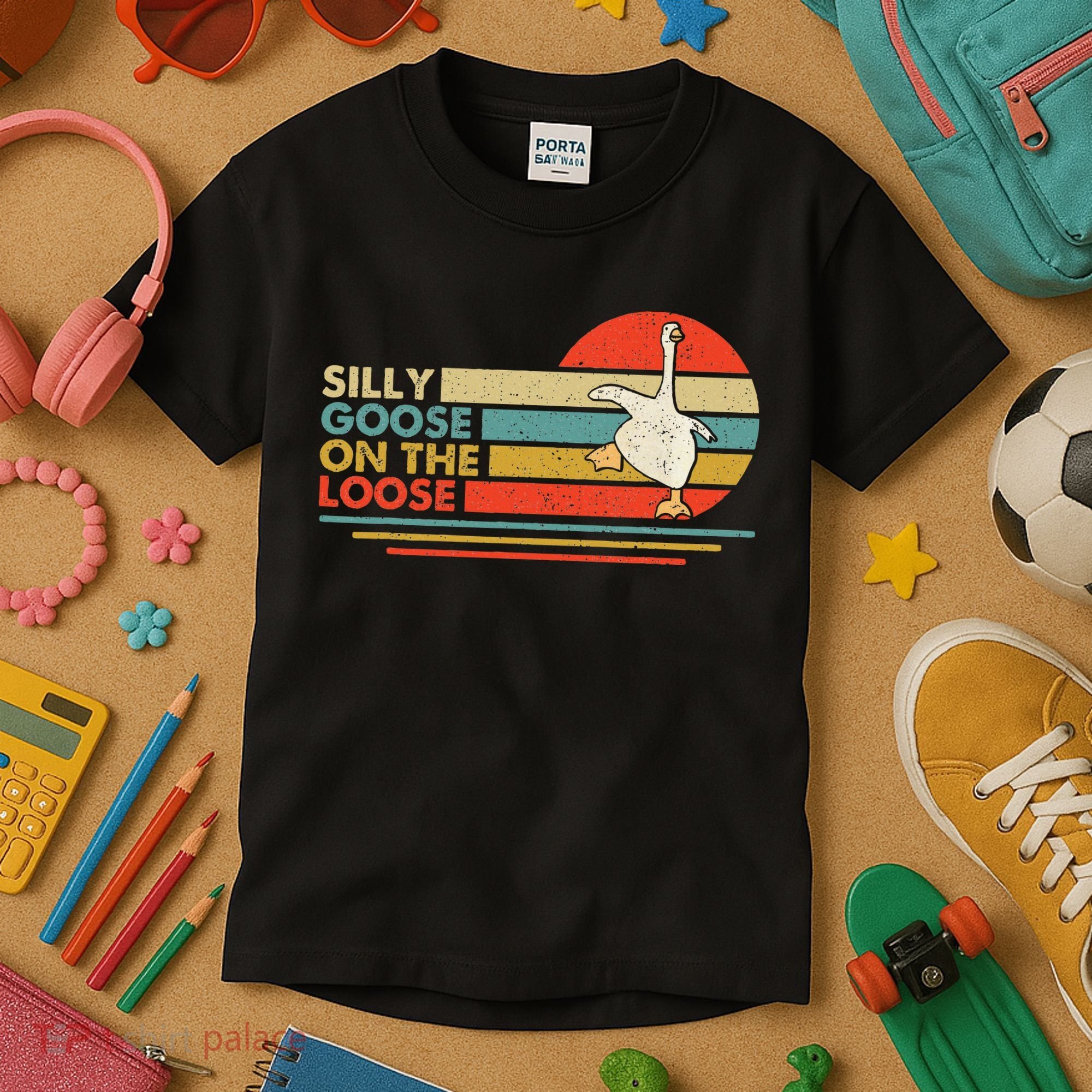 Silly Goose On The Loose Funny Silly Goose Honk University Kids T-Shirt