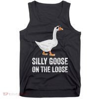 Silly Goose On The Loose Funny Goose Tank Top thumb 0