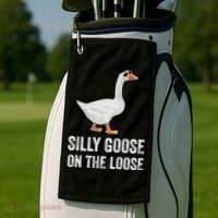 Silly Goose On The Loose Funny Goose Golf Towel thumb 2