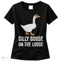 Silly Goose On The Loose Funny Goose Women's T-Shirt thumb 0