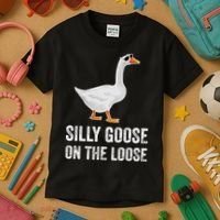 Silly Goose On The Loose Funny Goose Kids T-Shirt thumb 3