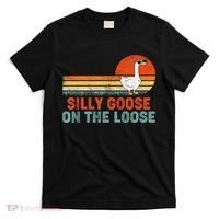 Silly Goose On The Loose Vintage Retro Sunset T-Shirt thumb 0
