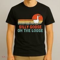 Silly Goose On The Loose Vintage Retro Sunset T-Shirt thumb 3