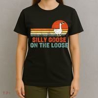 Silly Goose On The Loose Vintage Retro Sunset T-Shirt thumb 4