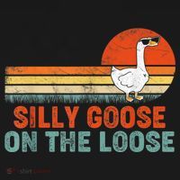 Silly Goose On The Loose Vintage Retro Sunset T-Shirt thumb 7
