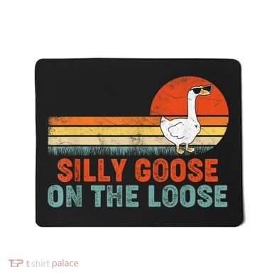 Silly Goose On The Loose Vintage Retro Sunset Mousepad