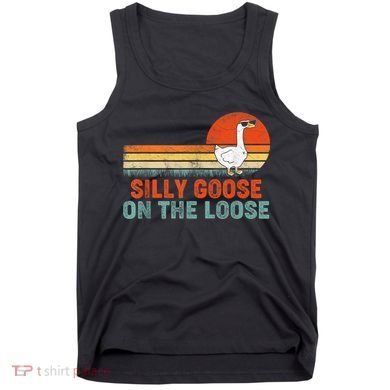 Silly Goose On The Loose Vintage Retro Sunset Tank Top