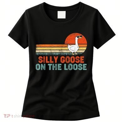 Silly Goose On The Loose Vintage Retro Sunset Women's T-Shirt