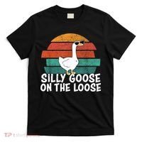 Silly Goose On The Loose Vintage Retro Sunset T-Shirt thumb 0