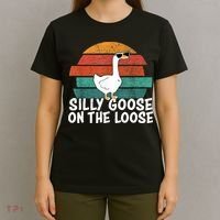Silly Goose On The Loose Vintage Retro Sunset T-Shirt thumb 4
